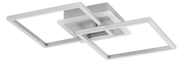 Lindby Plafoniera LED Fjardo, quadrata, argento, CCT, telecomando
