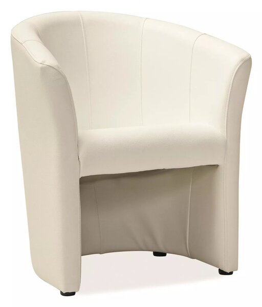 Poltrona TM-1 in ecopelle crema – 67x60x76 cm