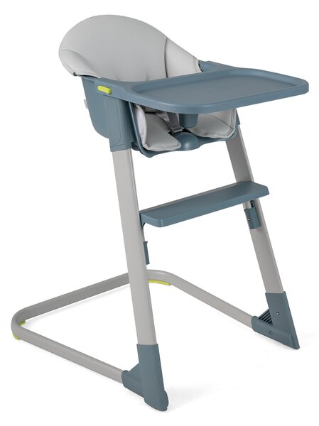 Costway Seggiolone pappa alto in pp con vassoio/cuscino rimovibili, Seggiolone per bimbi 6-36 mesi cintura/barriera/poggiapiedi