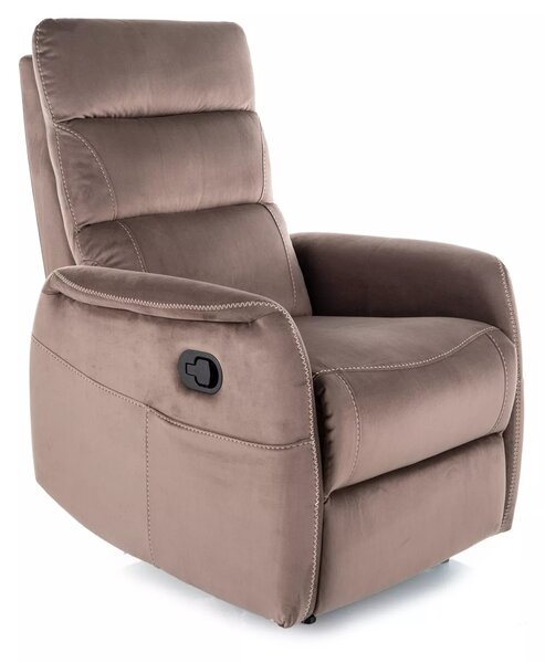 Poltrona reclinabile Solon M Velvet in velluto cappuccino – 74x86-162x106 cm