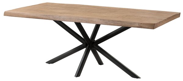 MASSIVMOEBEL24 | Tavolo da pranzo in legno di mango 200x100x76 laccato beige / gambe incrociate antracite matt FREEFORM 5