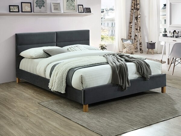 Letto Sierra Velvet grigio – 160x200 cm