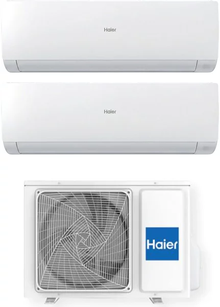 Haier Climatizzatore Dual Split Inverter 9000 + 9000 Btu Condizionatore con Pompa di Calore Classe A++/A+ Wifi (Unit Interna + Unit Esterna) - AS