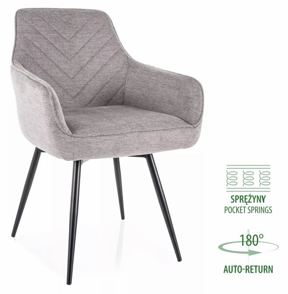 Sedia Servio Brego grigia con auto-return – 55x45x88 cm