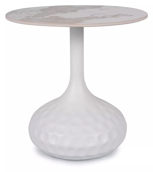 Tavolino Salo B in ceramica effetto marmo – Ø50x49 cm