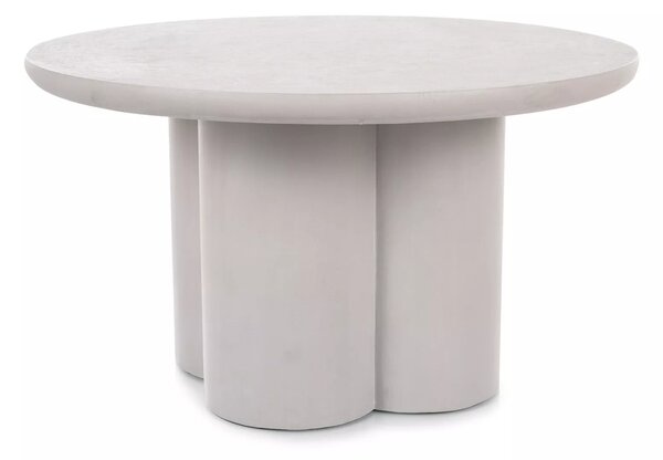 Tavolino Rosalia in microcemento grigio chiaro – Ø80x45 cm