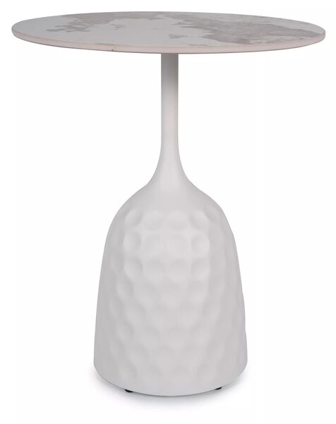 Tavolino Salo A in ceramica effetto marmo – Ø50x60 cm