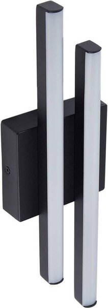 Lindby Lampada da parete per esterni a LED Abelia, nero, alluminio, acciaio inox