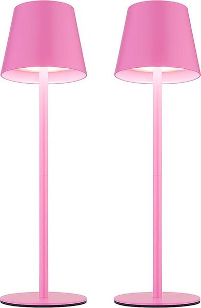 Set di 2 lampade da tavolo a LED, rosa, batteria ricaricabile, touch dimmer, tappo a bottiglia