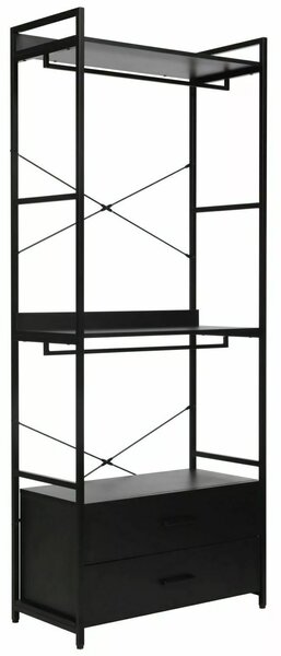 Libreria–Appendiabiti Rin C nera con armadietto – 80x40x200 cm
