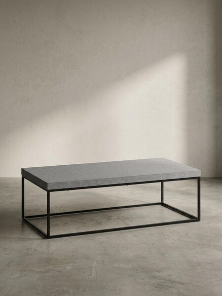 Tavolino da salotto 120x60x38 cm Grigio Tavolino da divano effetto cemento Moderno, Tavolino da salotto di design Rettangolare, Tavolino da salotto grande, Tavolino da caffè Gambe in metallo