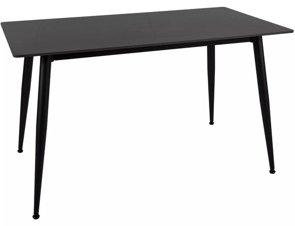 Tavolo Rion 130 in ceramica nera opaca e metallo nero – 130x70x76 cm
