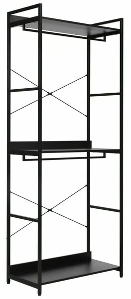 Libreria–Appendiabiti Rin A nera – 80x40x200 cm
