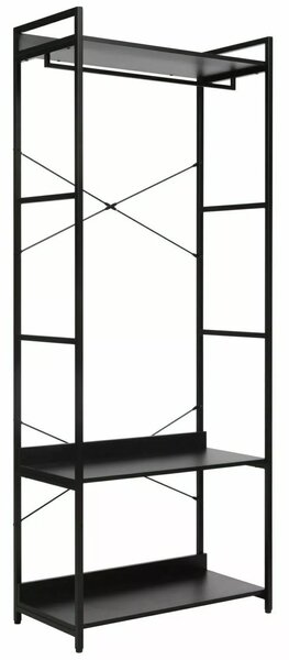 Libreria–Appendiabiti Rin B nera – 80x40x200 cm