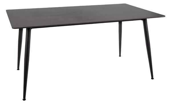 Tavolo Rion 160 in ceramica nera opaca e metallo nero – 160x90x76 cm