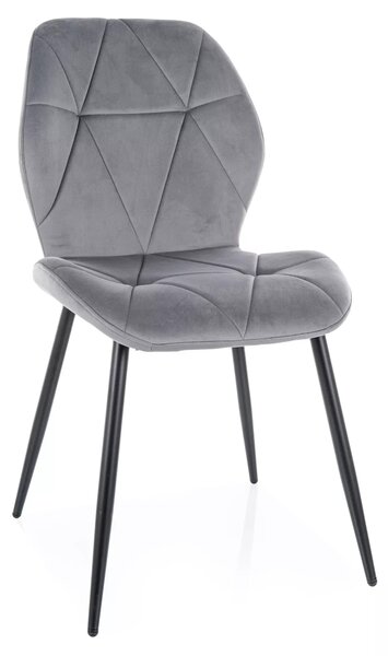 Sedia Rick Velvet grigia – 48x41x86 cm