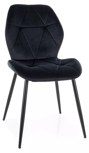 Sedia Rick Velvet nera – 48x41x86 cm