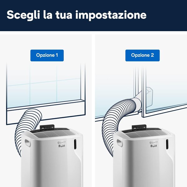 De Longhi Pinguino Condizionatore Portatile 9400 Btu/h Climatizzatore Classe A Funzione Deumidificatore Timer - PAC EM82