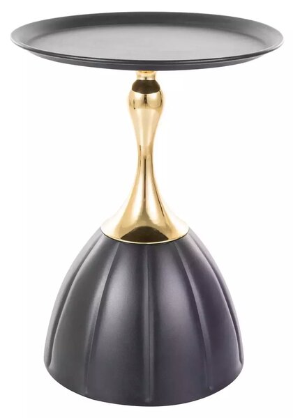 Tavolino Piana nero e oro – Ø38x50 cm
