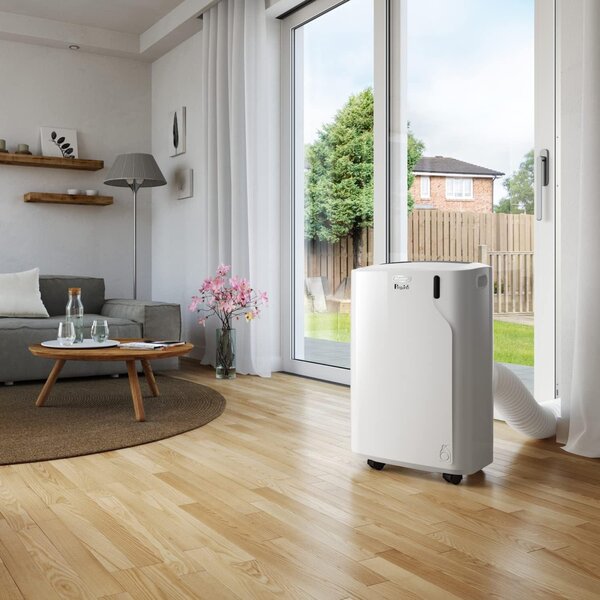 De Longhi Pinguino Condizionatore Portatile 9400 Btu/h Climatizzatore Classe A Funzione Deumidificatore Timer - PAC EM82