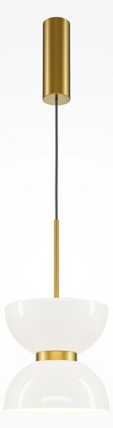 Lampada a sospensione a LED in vetro metallo 3000 K luce bianca calda 1300 lm Ø 22 cm H: max. 350 cm in oro bianco rotondo moderno