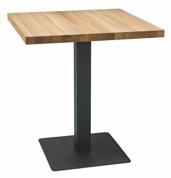 Tavolo Puro laminato in rovere naturale e metallo nero – 60x60x76 cm