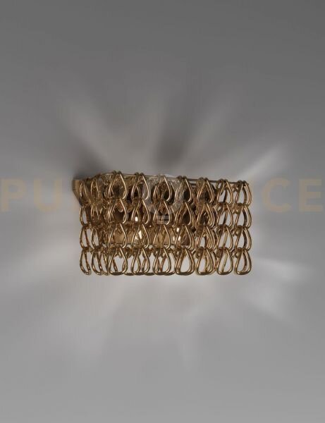 Minigiogali applique a parete 2 cristallo oro montatura bronzo opac