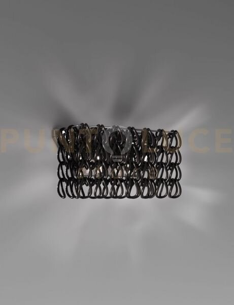 Minigiogali applique a parete 2 nero montatura cromo lucido 2 luci 
