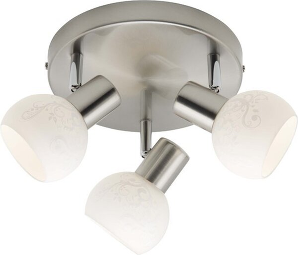 Faretto color ferro/bianco Bona, a 3 fiamme 10534/05 Brilliant