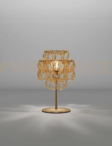 Minigiogali lampada da tavolo cristallo ambra montatura bronzo opac