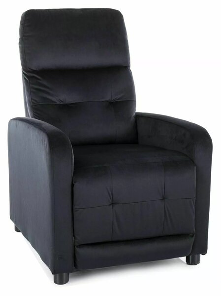 Poltrona reclinabile Otus Velvet nera – 66x92–144x100 cm
