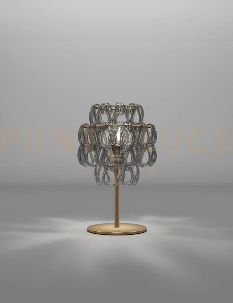 Minigiogali lampada da tavolo cristallo fume' montatura bronzo opac