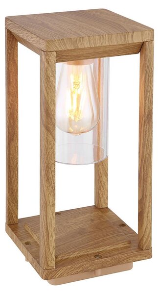 Lampada da esterno, lampada da parete, alluminio, aspetto legno, altezza 35 cm