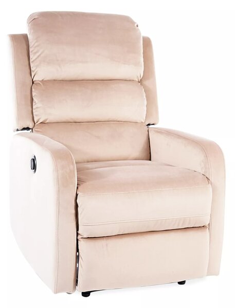 Poltrona reclinabile Pegaz Velvet beige – 64x88–160x102 cm