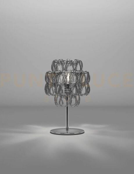 Minigiogali lampada da tavolo cristallo fume' montatura cromo lucid
