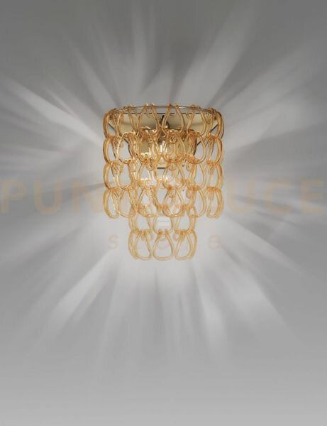 Minigiogali applique a parete cristallo ambra montatura bronzo opac