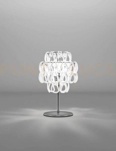 Minigiogali lampada da tavolo bianco montatura cromo lucido 1 luce 