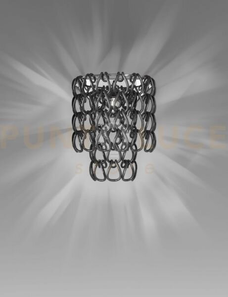Minigiogali applique a parete nero montatura cromo lucido 1 luce at