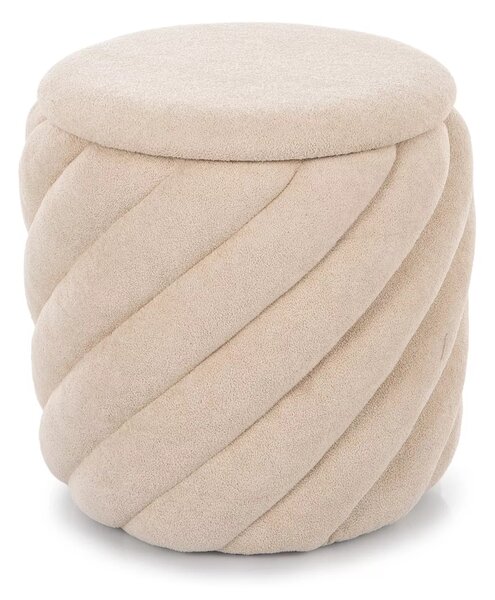 Pouf Pelaro beige con contenitore – Ø42x41 cm