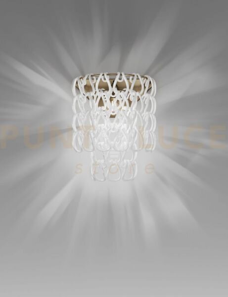 Minigiogali applique a parete bianco montatura bronzo opaco 1 luce 