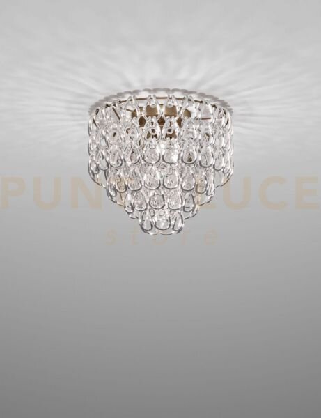 Minigiogali lampadario a soffitto 50 cristallo argento montatura br