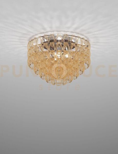 Minigiogali lampadario a soffitto 60 cristallo ambra montatura crom