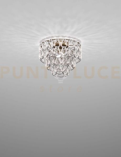 Minigiogali lampadario a soffitto 40 cristallo argento montatura br