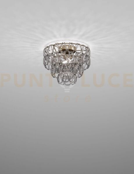 Minigiogali lampadario a soffitto 40 cristallo fume' montatura bron