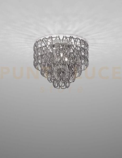 Minigiogali lampadario a soffitto 50 cristallo fume' montatura crom