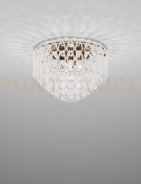 Minigiogali lampadario a soffitto 60 bianco montatura bronzo opaco 