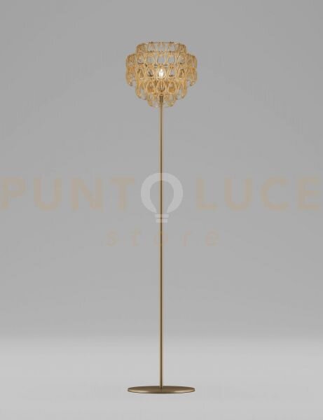 Minigiogali lampada da terra cristallo ambra montatura bronzo opaco