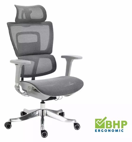 Sedia da ufficio Winner Lux ergonomica grigia – 64x51x114 cm