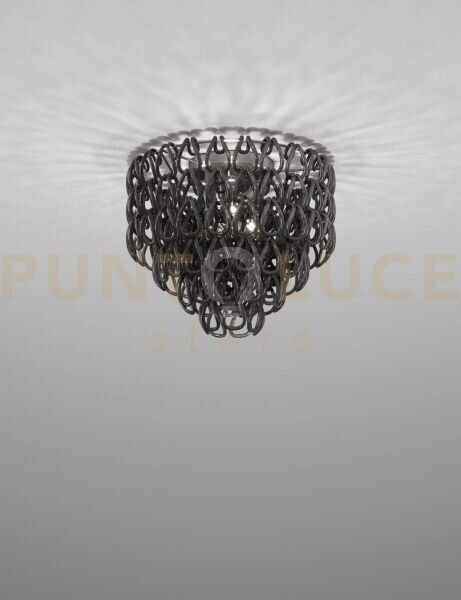 Minigiogali lampadario a soffitto 50 nero montatura cromo lucido 4 