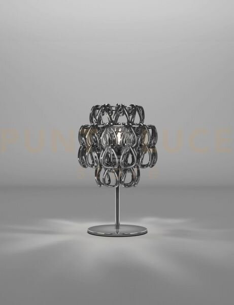 Minigiogali lampada da tavolo cristallo nickel nero montatura cromo